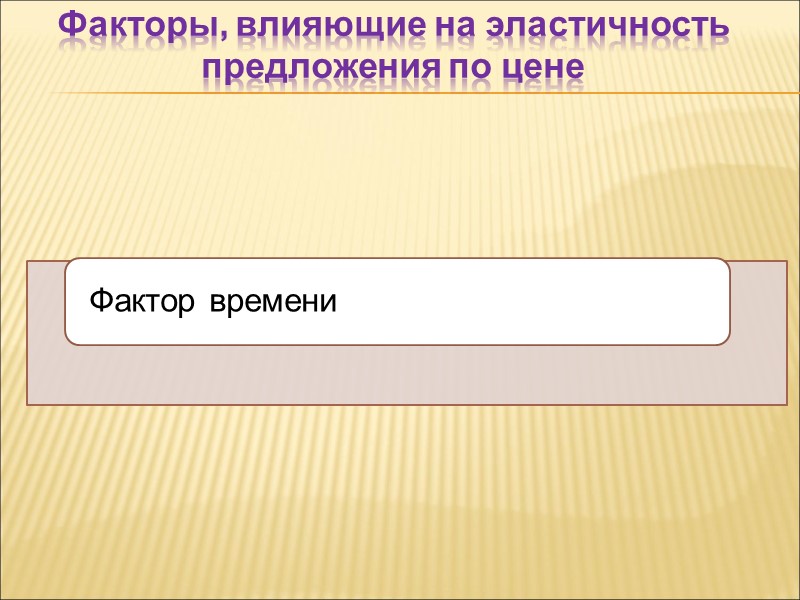 Факторы, влияющие на эластичность предложения по цене